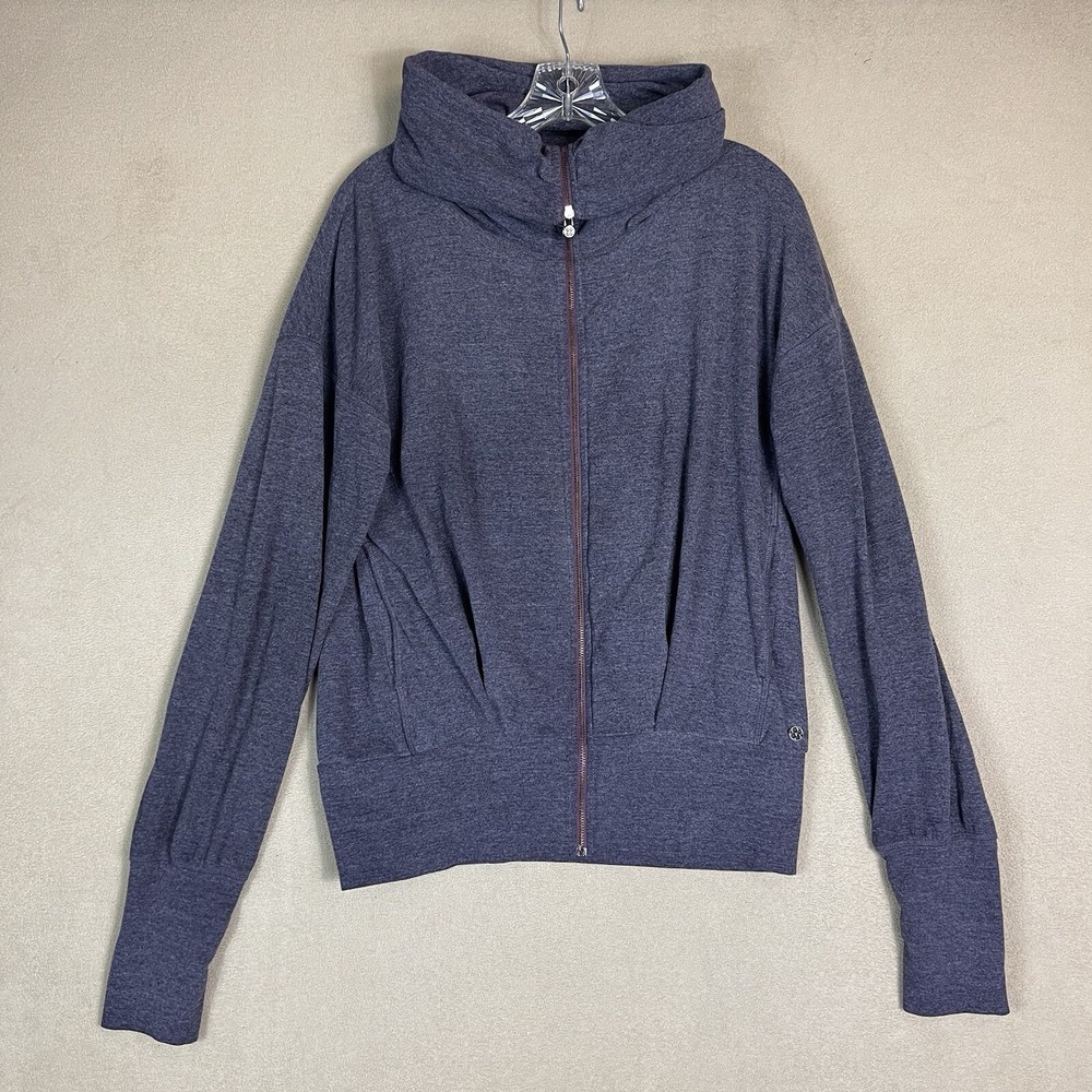 Sweaty Betty Jacket Womens M Purple Funnel Neck Full Zip Heathered EUC